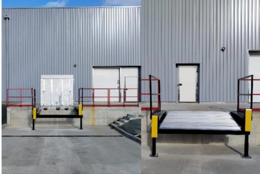 mcd 27 installation de fermetures industrielles a caen 14 pont alu et chassis rouge 1
